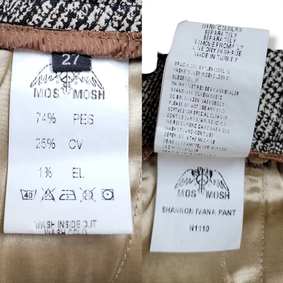 Mos Mosh Ivana shannon Checkered Pants Crop Dress Trousers Floral Appliqué 27 - Picture 12 of 12